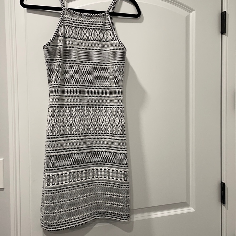 Black and white fitted dress